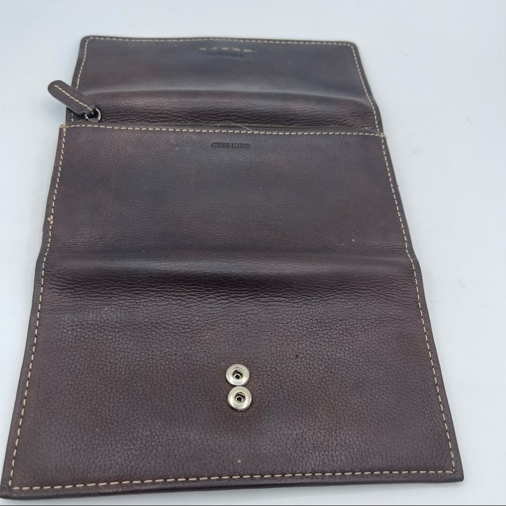 FOSSIL Bifold Leather Brown Wallet Credit Card ID Slots Checkbook Holder - Picture 3 of 6